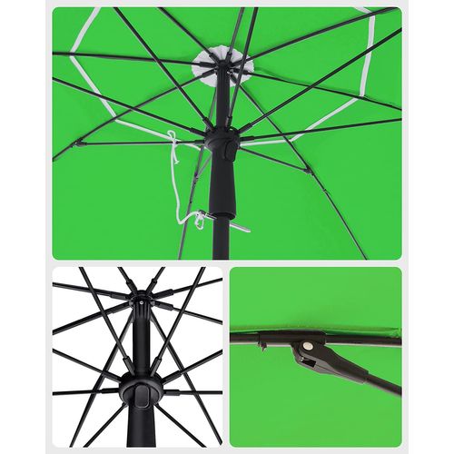 Parasol De Jardin Ø 1,6 M, Ombrelle, Protection Upf 50+, Inclinable, Portable