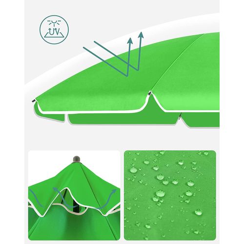 Parasol De Jardin Ø 1,6 M, Ombrelle, Protection Upf 50+, Inclinable, Portable