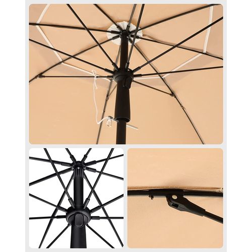 Parasol De Jardin Ø 1,6 M, Ombrelle, Protection Upf 50+, Inclinable, Portable, Résistant Au Vent