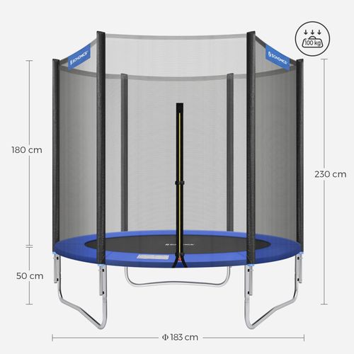 Trampoline Jardin Ø 183 Cm Avec Filet De Protection