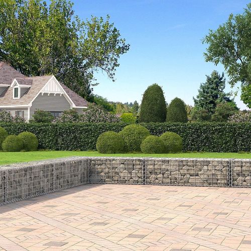 Lot De 10, Gabion Pour Pierre,cloture Gabion,100 X 30 X 30 Cm，argent