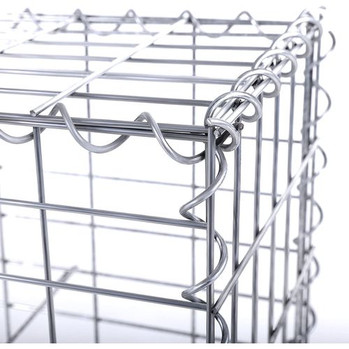 Lot De 2, Gabion Pour Pierre, 100 X 50 X 30 Cm, Cloture Gabion, Argent