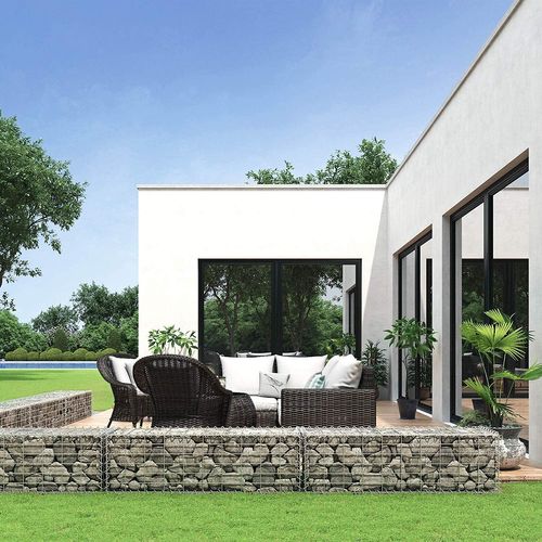 Gabion Pour Pierre, 4x 100x30x30 Cm, Cage En Métal, Cloture Gabion, Panier à Pierre,argent