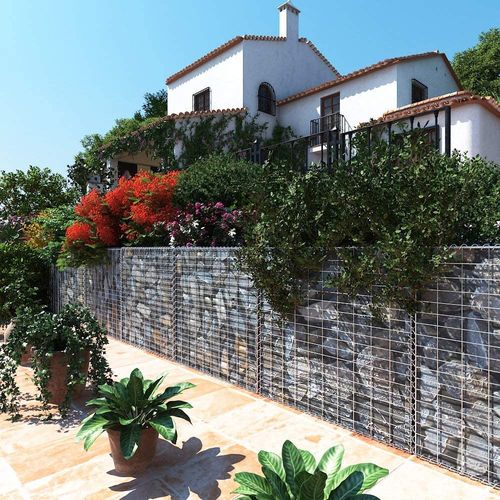 Lot De 4, gabions Pour Pierre, 100x50x30 cm, Clôture Gabion, Argent