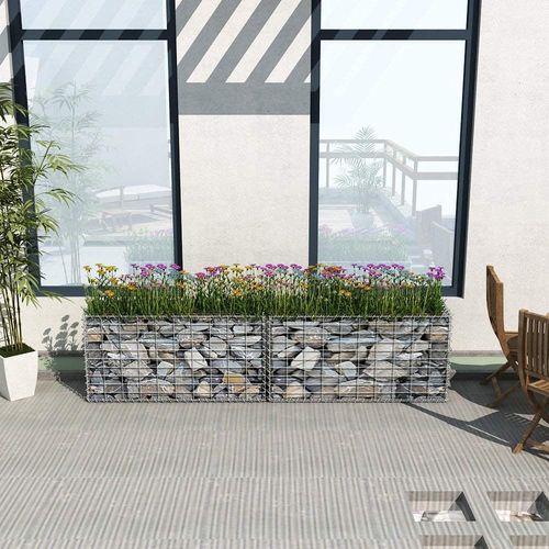 Lot De 4, gabions Pour Pierre, 100x50x30 cm, Clôture Gabion, Argent