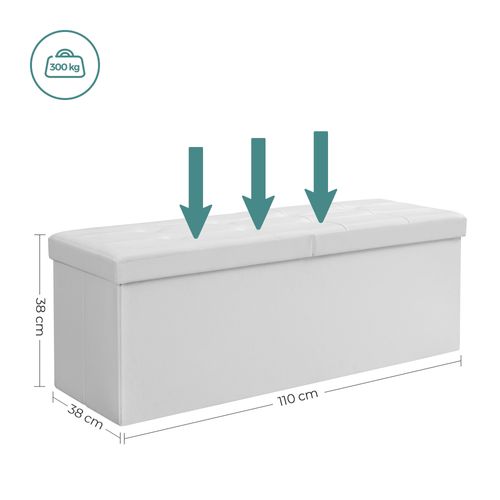 Bout De Lit, Couvercle Pliable Par 2 Côtés, Banc Capacité 120l Lsf75wt