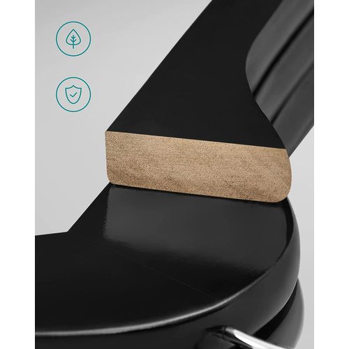 Cintre Bois, Lot De 50, Avec Encoches Antiglisse, Crochet Pivotant 360°, Noir Et Argent