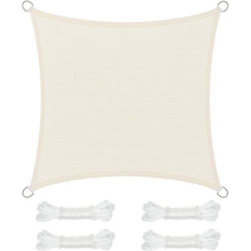 Voile D'ombrage 5 X 5 M, Cordes De 2 M, Beige