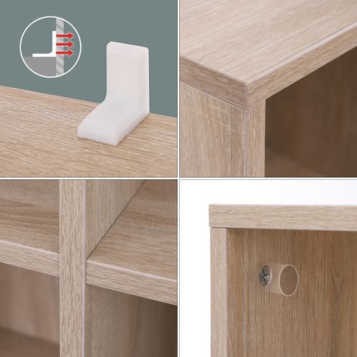 Bibliothèque à 8 Compartiments, Couleur Boisée, 65,1 X 30 X 129,5 Cm