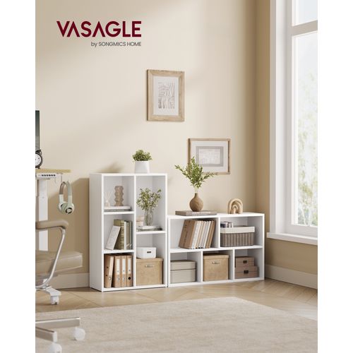 Bibliothèque, Étagère à 5 Niveaux, 50 X 24 X 80 Cm, Blanc