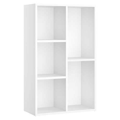 Bibliothèque, Étagère à 5 Niveaux, 50 X 24 X 80 Cm, Blanc