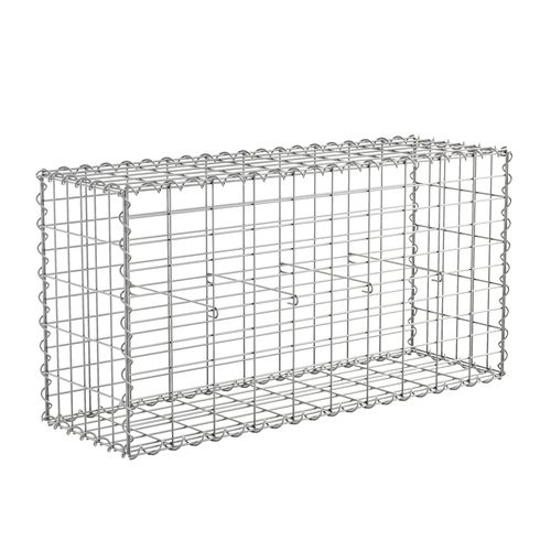 Gabion à Pierres, Acier Galvanisé Antirouille, 100 X 50 X 30 Cm, Décoration Jardin