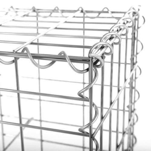 Gabion à Pierres, Acier Galvanisé Antirouille, 100 X 80 X 30 Cm, Décoration Jardin
