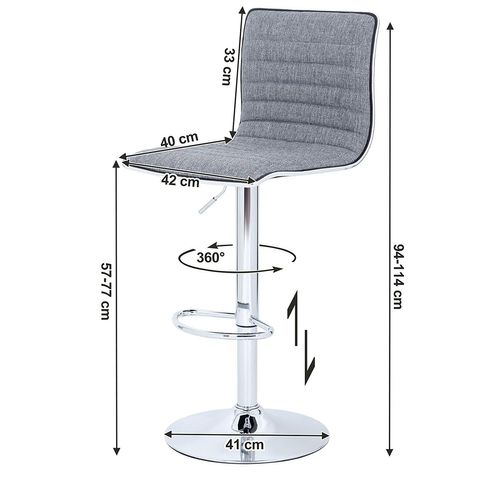 Lot De 2 Tabourets De Bar, Pour Salle à Manger, Cuisine, Gris