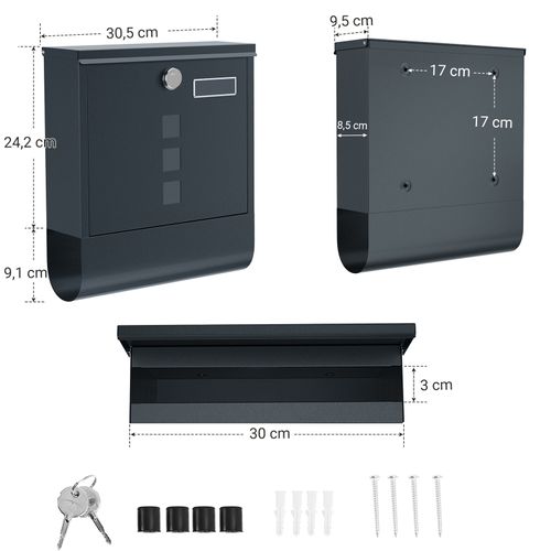 Boîte Aux Lettres Murale, Avec Serrure Avec Cache, Fenêtres De Visualisation, Facile à Installer