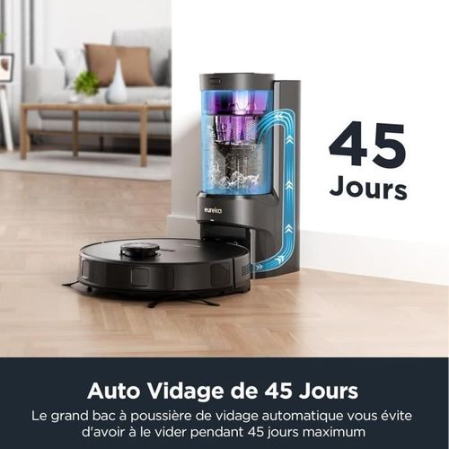 Aspirateur Robot Laveur - E10s Noir - 4000 Pa - 180 Min - 200 Ml