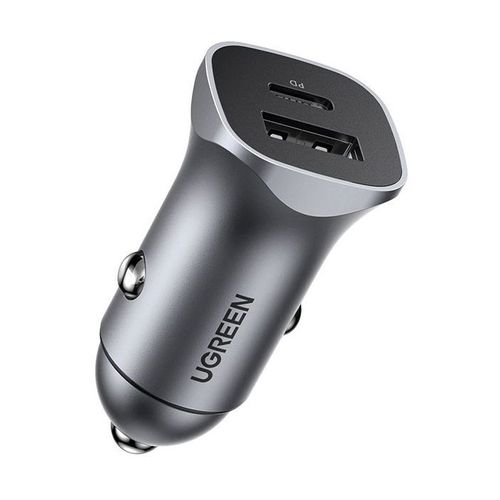 Chargeur Voiture - 1 USB-c + 1 USB-a - 30w - Gris