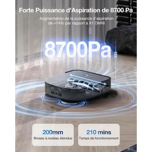 Deebot X2 Combo - Robot Aspirateur Laveur Avec Aspirateur à Main - 8700pa - Vidage Automatique Doub
