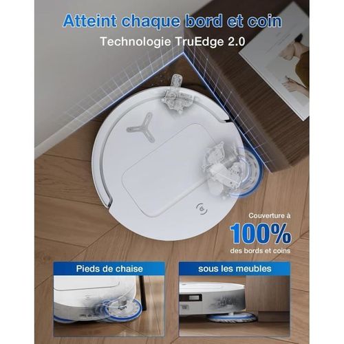 Deebot T50 Omni - Aspirateur Robot Laveur Avec Station - 15000pa - Brosse Latérale Et Serpilliere E