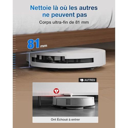 Deebot T50 Omni - Aspirateur Robot Laveur Avec Station - 15000pa - Brosse Latérale Et Serpilliere E
