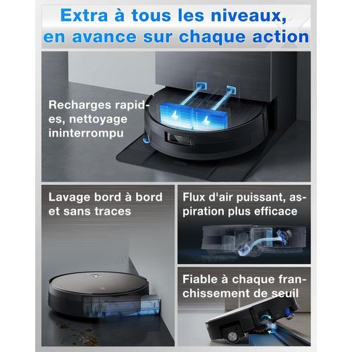X11 Pro Omni - Robot Aspirateur Laveur Avec Blast - 19500 Pa - Powerboost Ultra-rapide - Ozmo Rolle