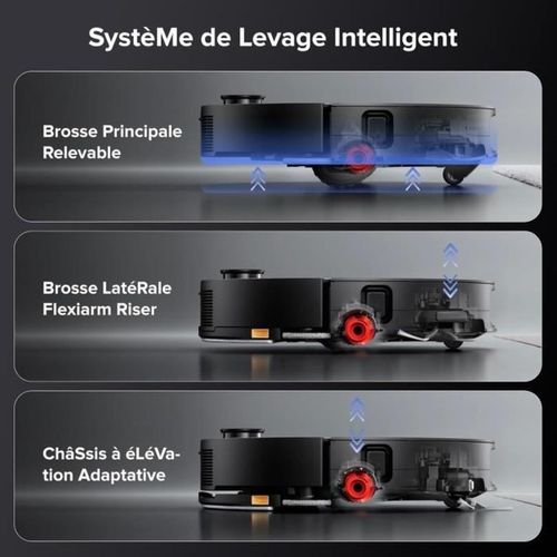 Saros 10 Black - Aspirateur Robot Laveur - 22,000 Pa - Duodivide Anti-enchevétrements - Design Ultr