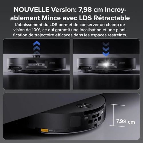 Saros 10 Black - Aspirateur Robot Laveur - 22,000 Pa - Duodivide Anti-enchevétrements - Design Ultr