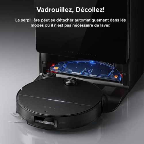 Saros 10 Black - Aspirateur Robot Laveur - 22,000 Pa - Duodivide Anti-enchevétrements - Design Ultr