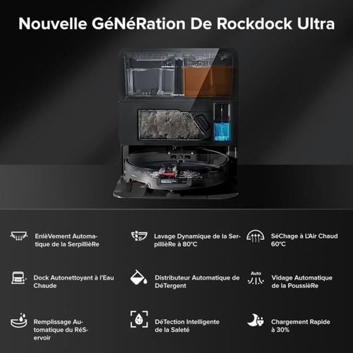 Saros 10 Black - Aspirateur Robot Laveur - 22,000 Pa - Duodivide Anti-enchevétrements - Design Ultr