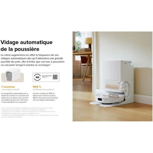 Aspirateur Robot Laveur - Qrevo Plus - Puissance 7000 Pa - Serpillere Extensible - Avec Station Mul