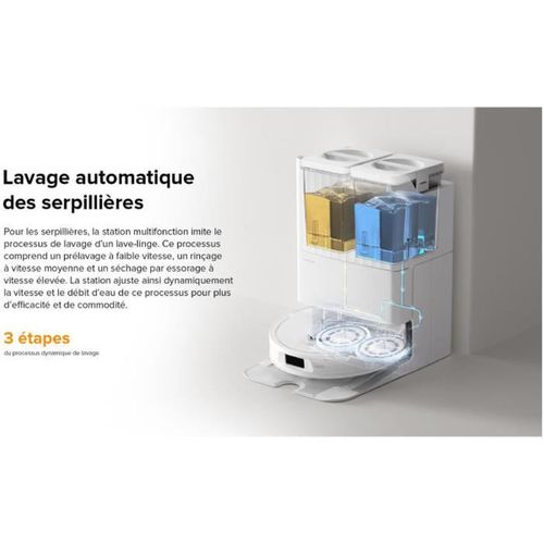 Aspirateur Robot Laveur - Qrevo Plus - Puissance 7000 Pa - Serpillere Extensible - Avec Station Mul