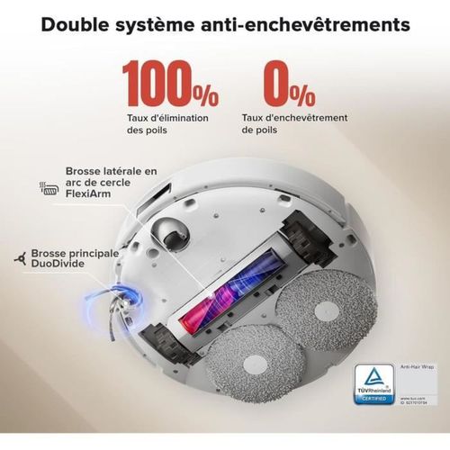 Qrevo Curv - Robot Aspirateur Laveur Avec Station Multifonction 3.0 - 18500 Pa - Systeme Anti-enche