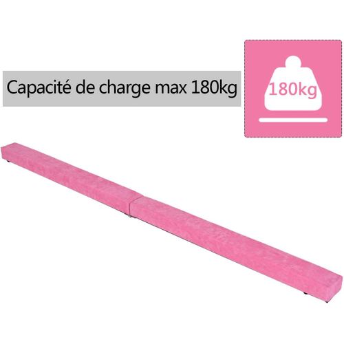Poutre D'equilibre 2,1 M Poutre De Gymnastique Pliable Sectionnelle Compétence Performance Rose