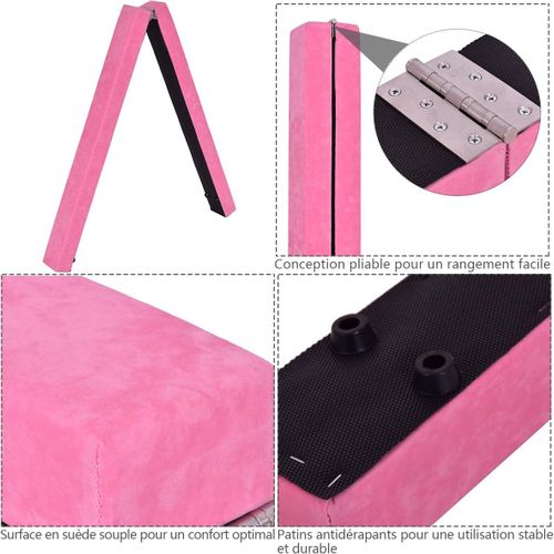 Poutre D'equilibre 2,1 M Poutre De Gymnastique Pliable Sectionnelle Compétence Performance Rose