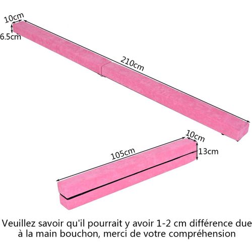 Poutre D'equilibre 2,1 M Poutre De Gymnastique Pliable Sectionnelle Compétence Performance Rose