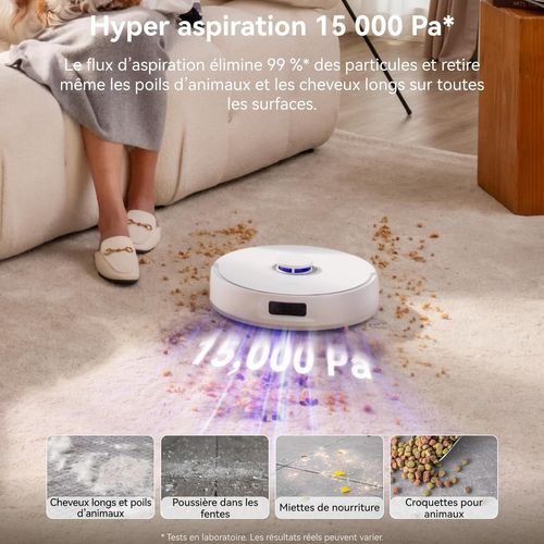 Freo Z10 - Robot Aspirateur Et Laveur Avec Système Anti-enchevetrement - 15000 Pa - Base Autonome