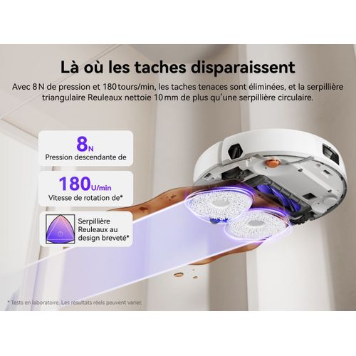 Freo X10 Pro - Aspirateur Robot Laveur - 11 000 Pa - Double Flux Anti-enchevetrement - Auto-nettoya