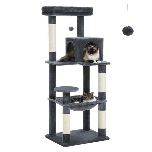 Arbre à Chat 143 Cm Avec Hamac Et Maison Beige L