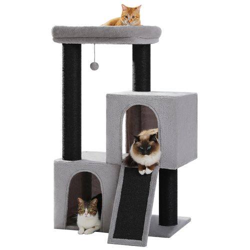 Arbre à Chat 114 Cm Griffoirs XXL Et Doubles Condos Beige