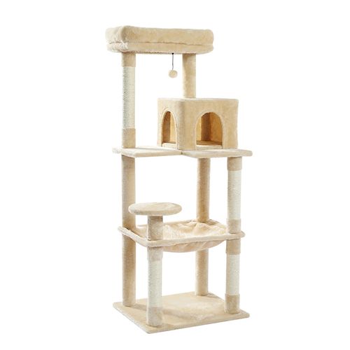 Arbre à Chat 143 Cm Avec Hamac Et Maison Vert L