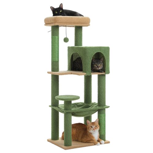 Arbre à Chat 116 Cm Avec Hamac Et Maison Gris M