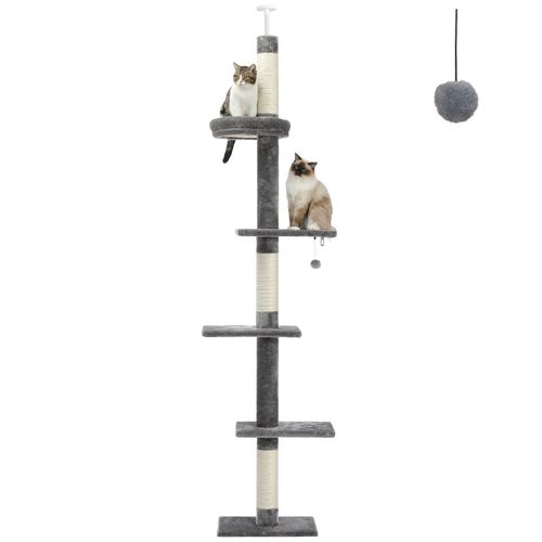 Arbre à Chat Du Sol Au Plafond Réglable 228-274 Cm Beige
