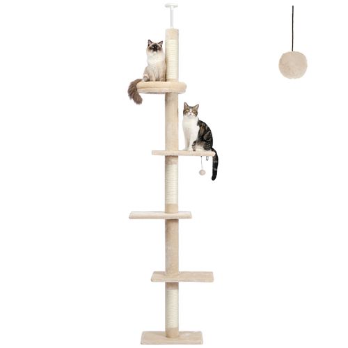 Arbre à Chat Du Sol Au Plafond Réglable 228-274 Cm Beige
