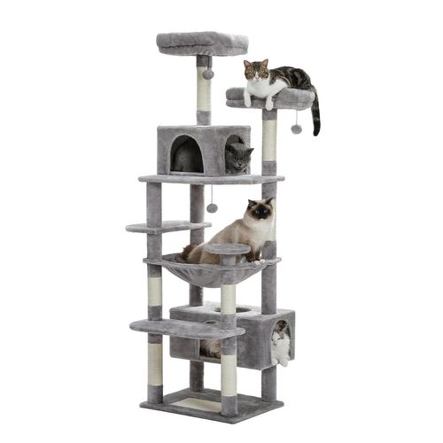 Arbre à Chat Géant 184 Cm Avec Griffoir Et Condo Noir L