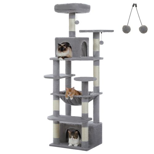 Arbre à Chat Géant 164 Cm Avec Griffoir Et Condo Gris Foncé M