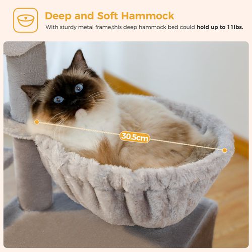 Petit Arbre à Chat 72 Cm Avec Hamac Gris