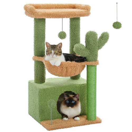 Petit Arbre à Chat 83 Cm Avec Grand Condo Beige