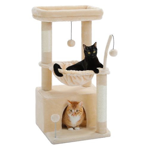 Petit Arbre à Chat 83 Cm Avec Grand Condo Beige