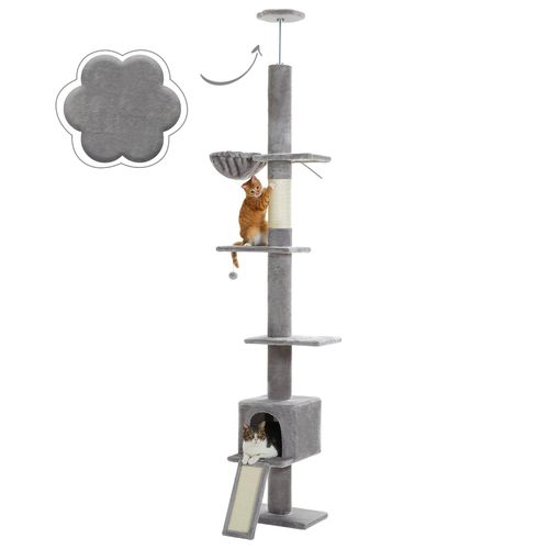 Arbre à Chat Réglable En Hauteur 216-273 Cm Beige