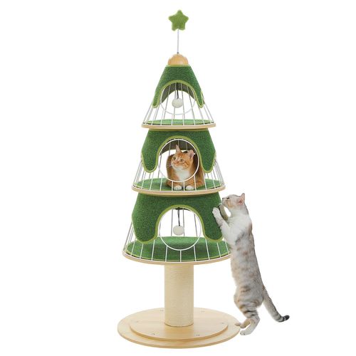 Arbre à Chat Sapin De Noël 130 Cm Vert Sapin
